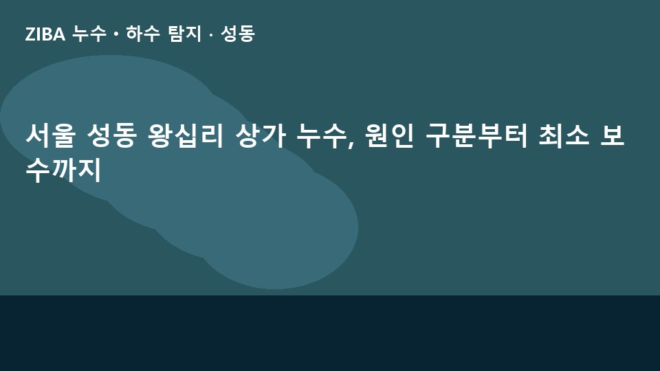 서울 성동 왕십리 상가 누수, 원인 구분부터 최소 보수까지
