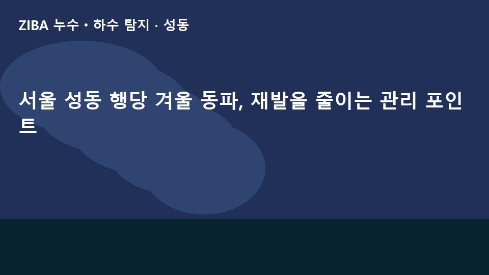 서울 성동 행당 겨울 동파, 재발을 줄이는 관리 포인트
