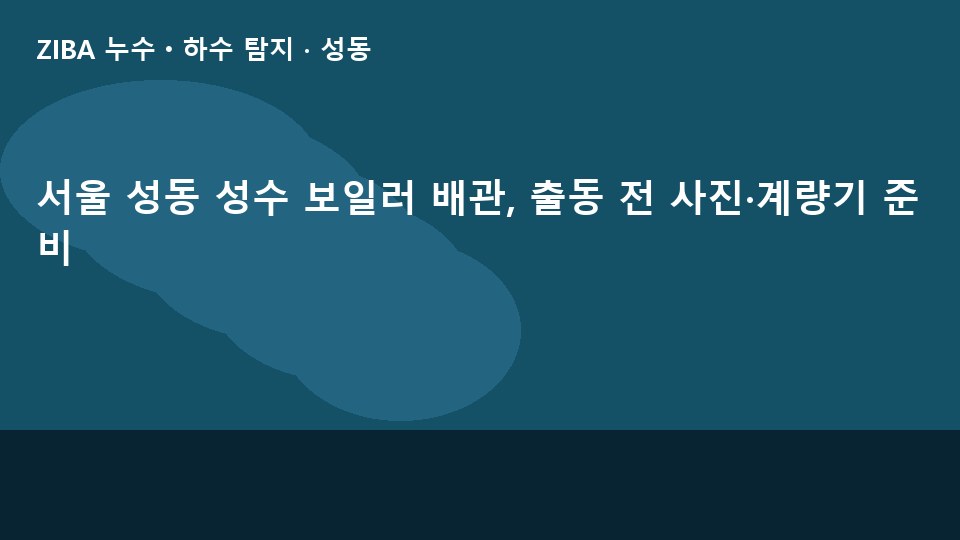 서울 성동 성수 보일러 배관, 출동 전 사진·계량기 준비