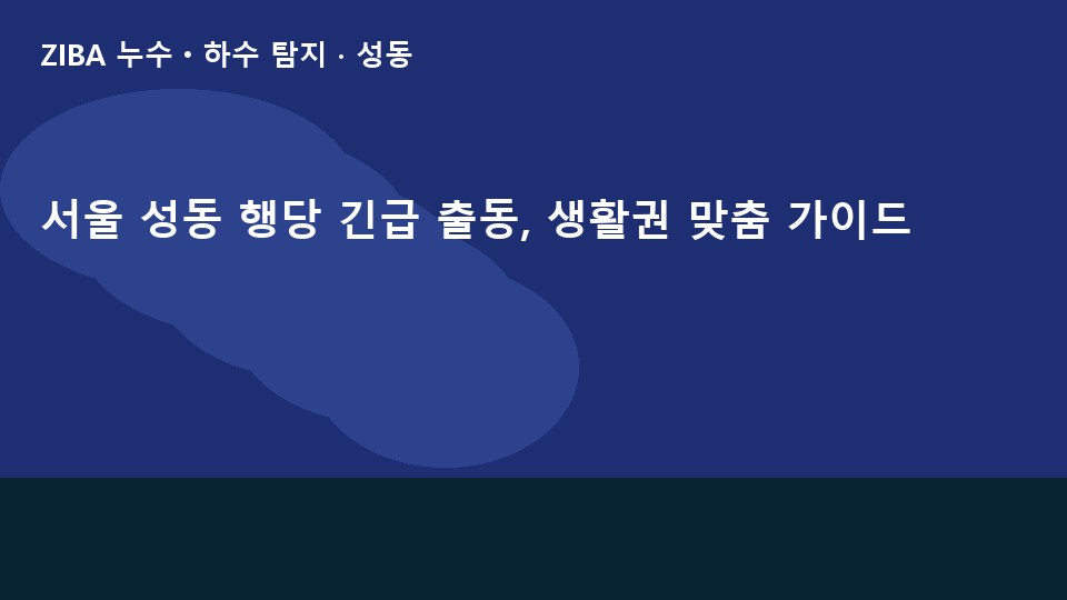 서울 성동 행당 긴급 출동, 생활권 맞춤 가이드