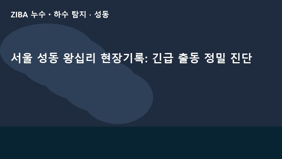 서울 성동 왕십리 현장기록: 긴급 출동 정밀 진단