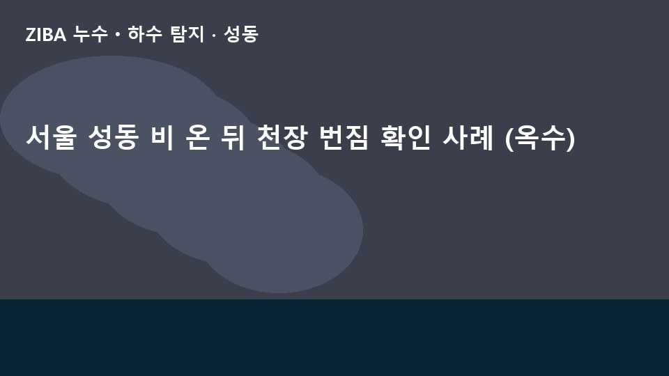 서울 성동 비 온 뒤 천장 번짐 확인 사례 (옥수)