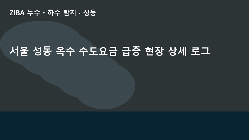 서울 성동 옥수 수도요금 급증 현장 상세 로그