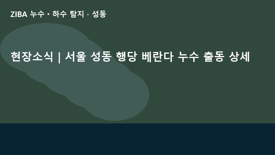 현장소식 | 서울 성동 행당 베란다 누수 출동 상세